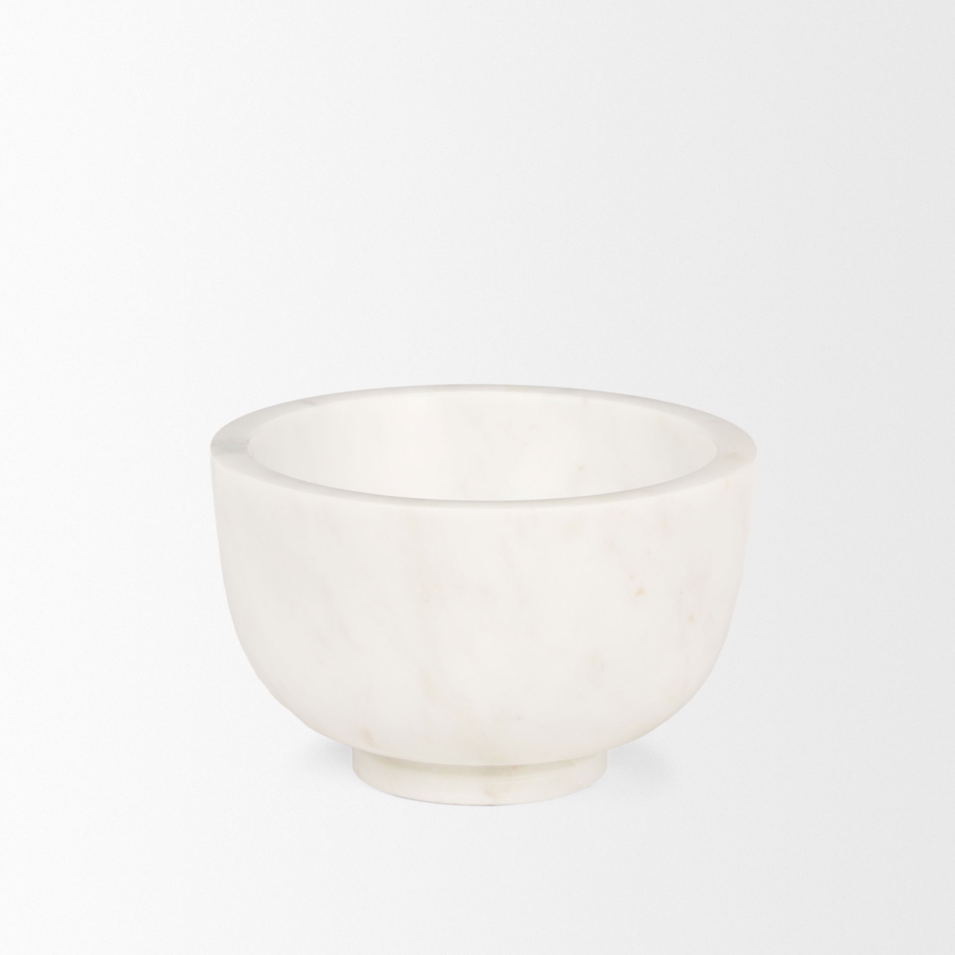Katora Small Premium Solid White Marble Bowl, Decorative Bowl by Mercana, 6.5" length x 6.5" width x 4" height View 3