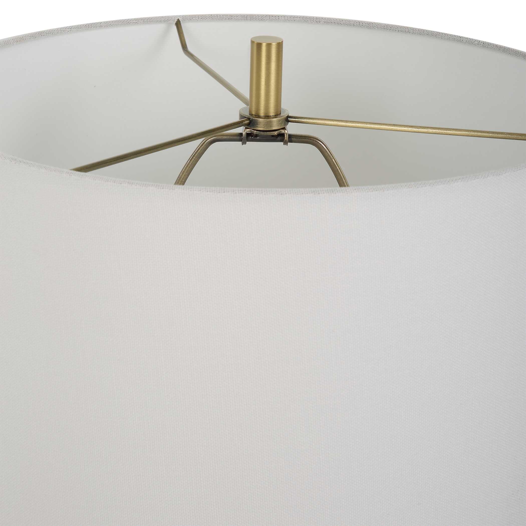 Helena Slender White Table Lamp, by Uttermost, 14" width x 36" height x 14" depth View 7