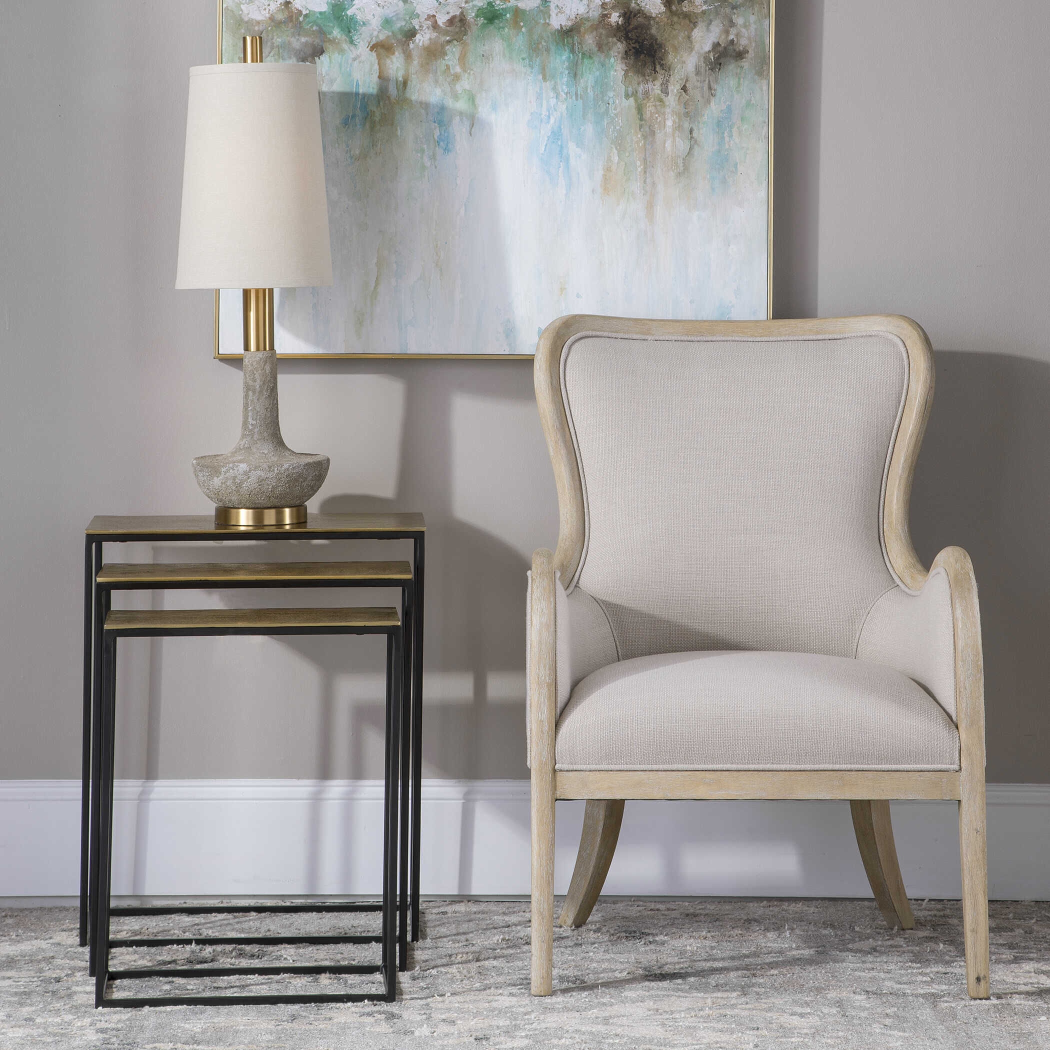 Coreene Gold Nesting Tables Set/3 large image 