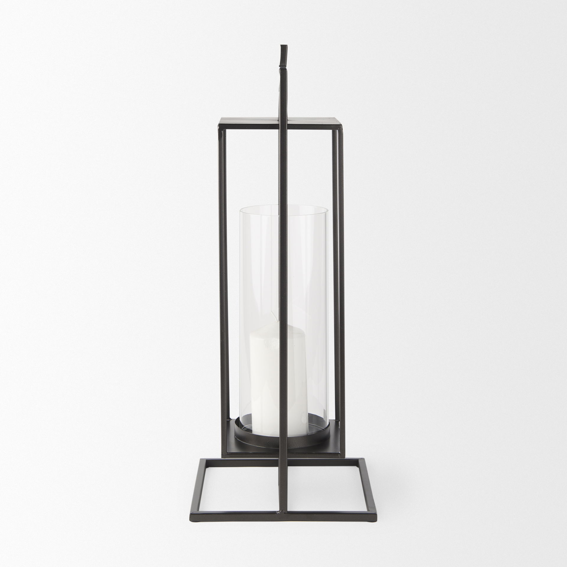 Albus I Large Black Metal Rectangular Table Candle Holder large image 