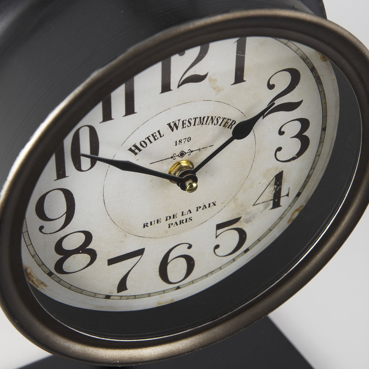 Taxz Metallic Brown Metal Hanging Table Clock, by Mercana, 9" length x 5" width x 16" height View 10