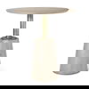Maxwell 32' Round Light Wood Tabletop & Base with Gold Metal Accent Pedestal Bistro Table thumbnail 0