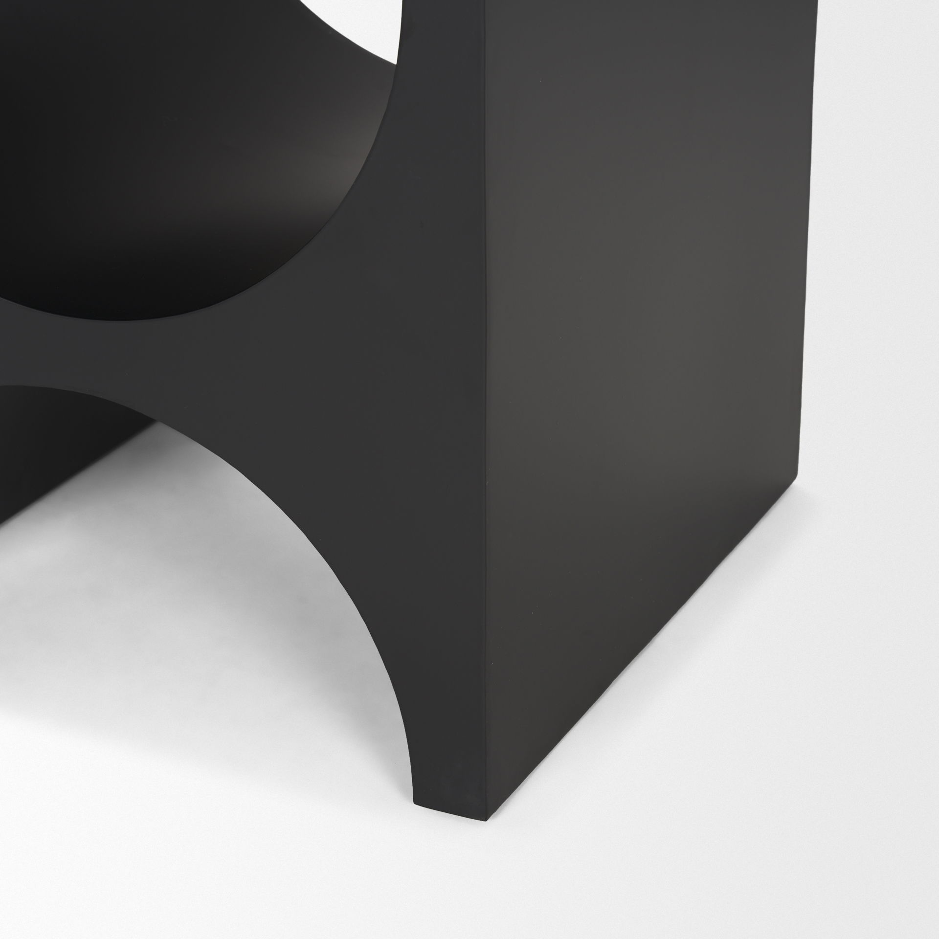 Sobi Matte Black Square Metal Side Table large image 