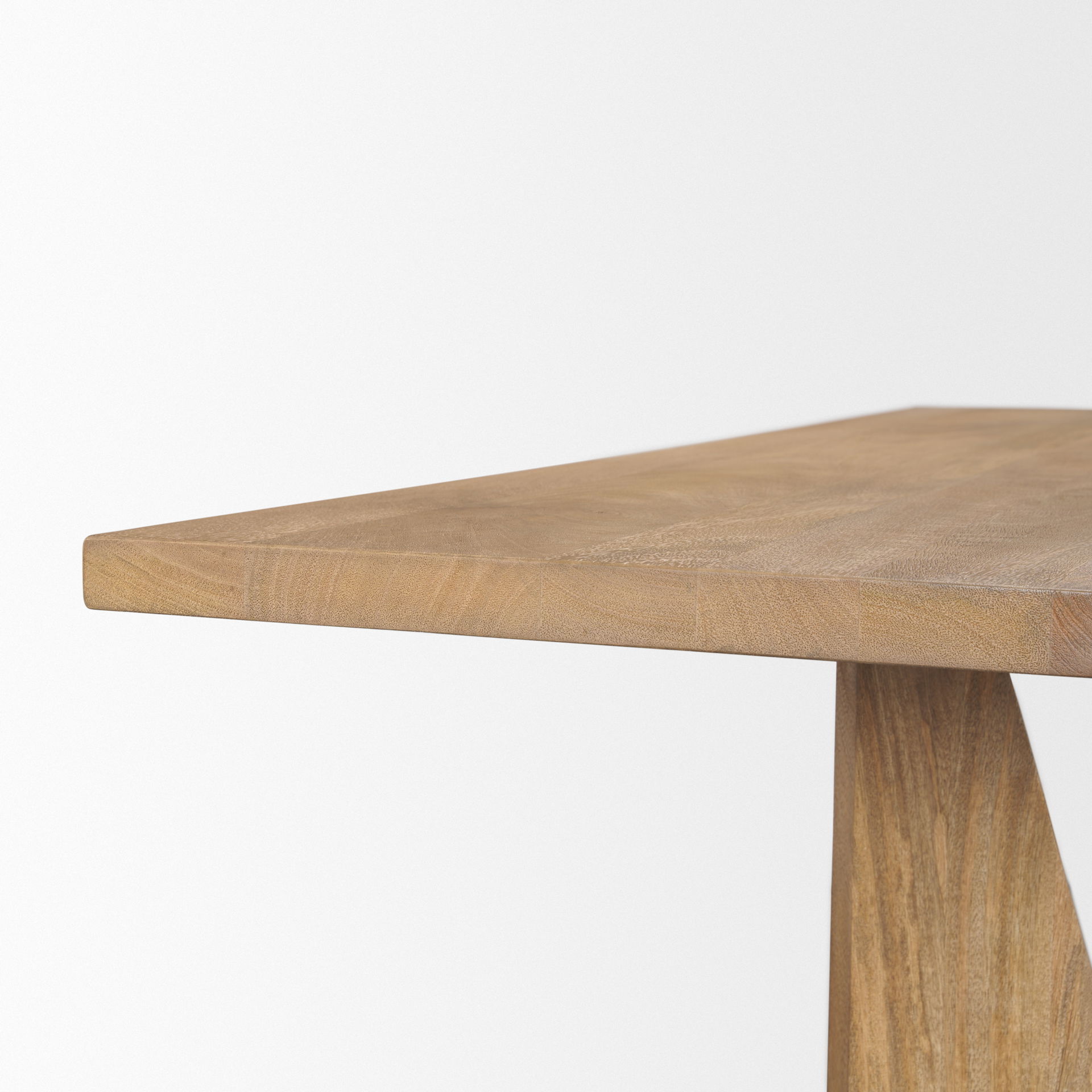 Tarro 84' Rectangular Light Brown Wood with Geometrical Base Dining Table large image 