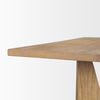 Tarro 84' Rectangular Light Brown Wood with Geometrical Base Dining Table thumbnail 7