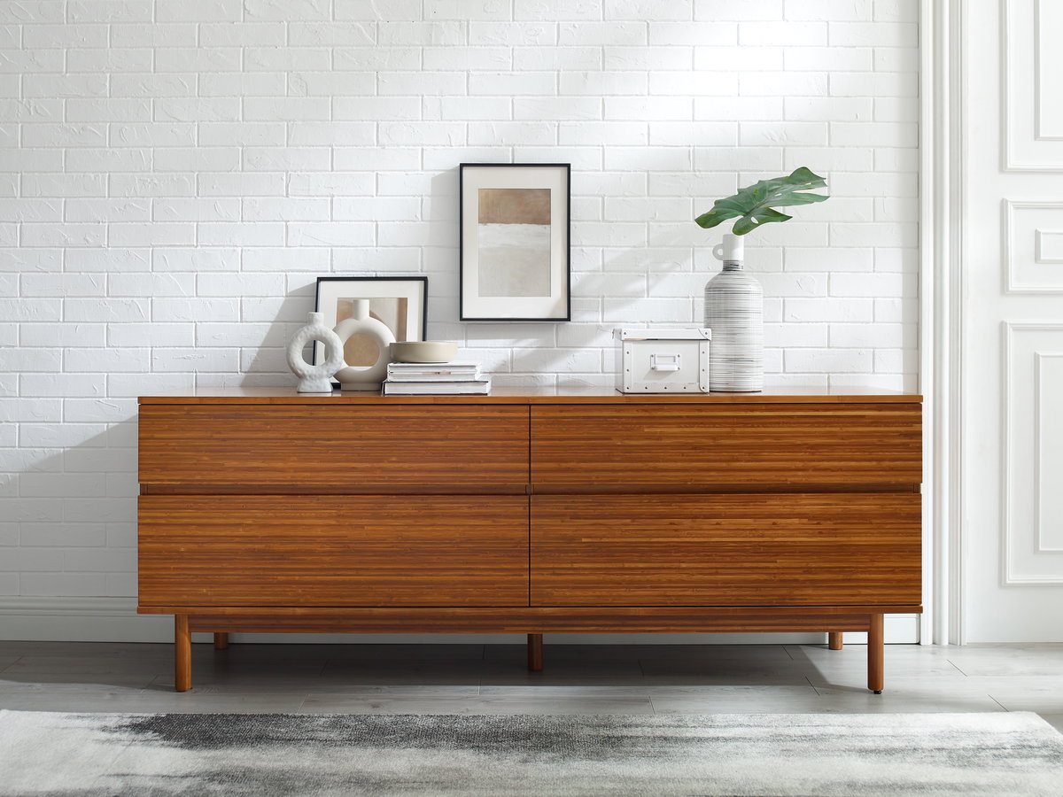 Ventura 4 Drawer Double Dresser, by Greenington, 18" length x 73.5" width x 28" height View 10