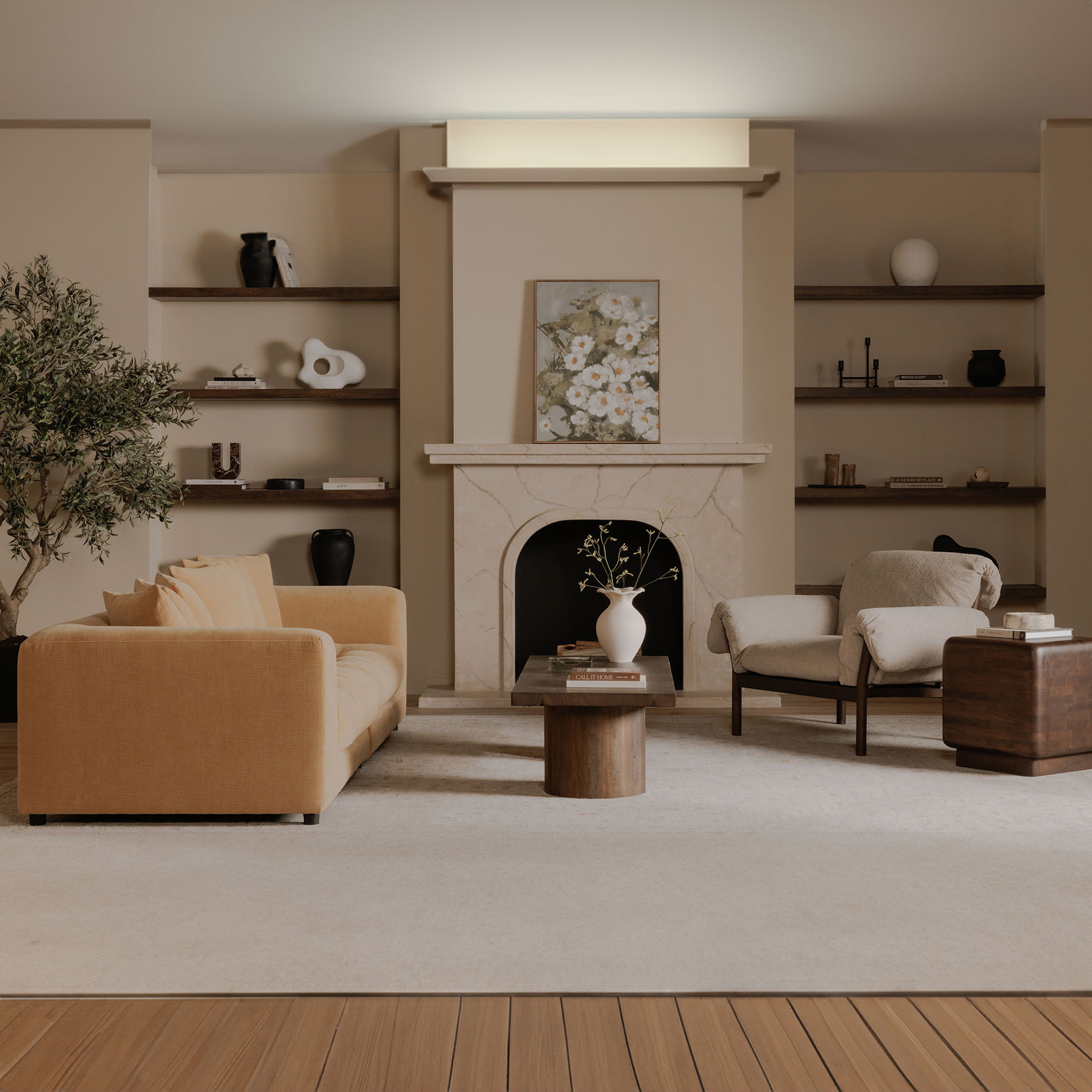 Cardero Lounge Chair Beige, Accent Chair by Moe's Home, 44.5" width x 31.5" height x 39" depth View 8