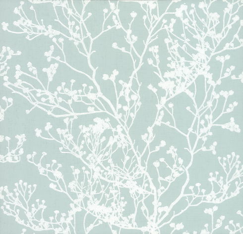Budding Branch Silhouette Blue Wallpaper