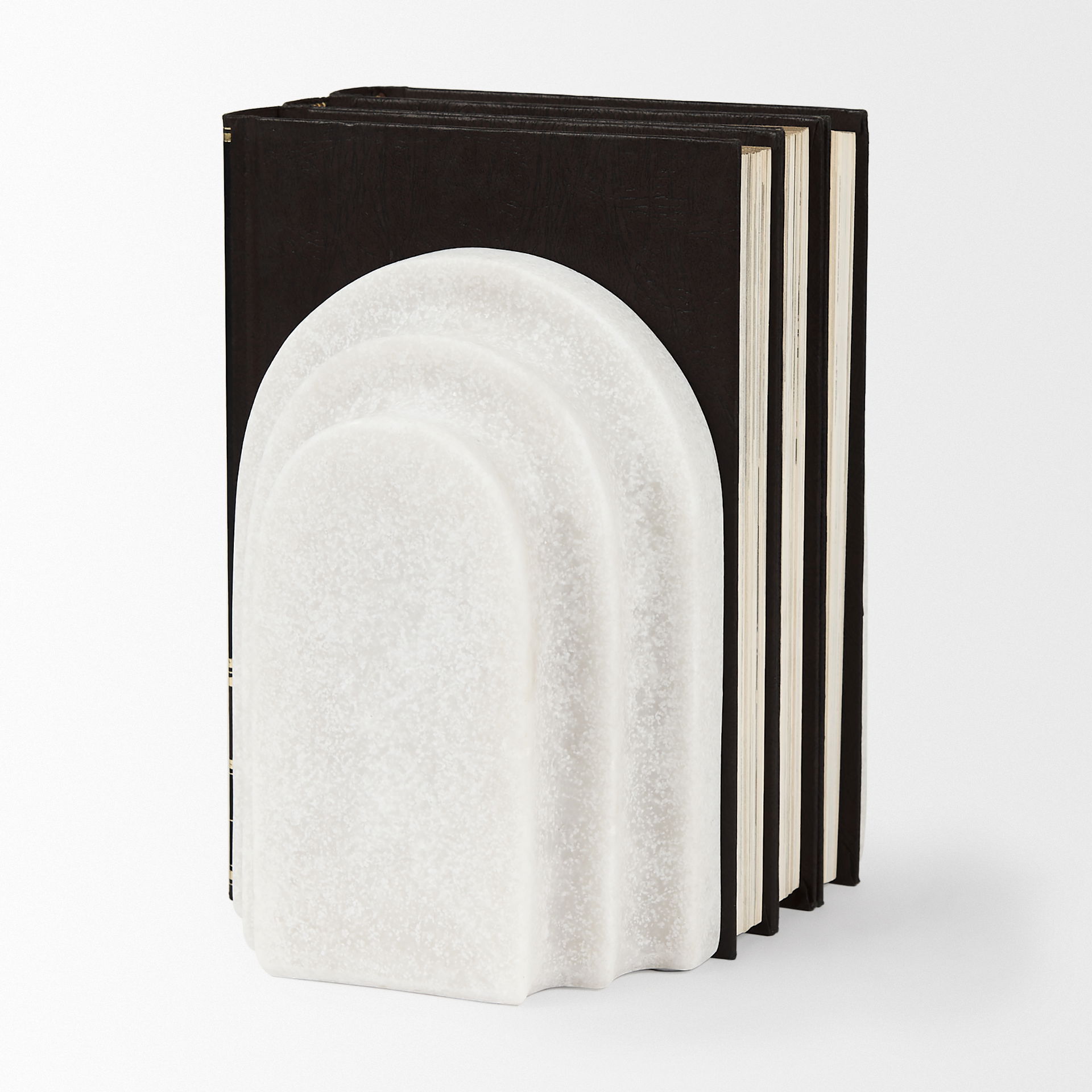 Empire Granite Resin Arc Book End Set, Bookend by Mercana, 14.57" length x 4.92" width x 10.24" height View 7