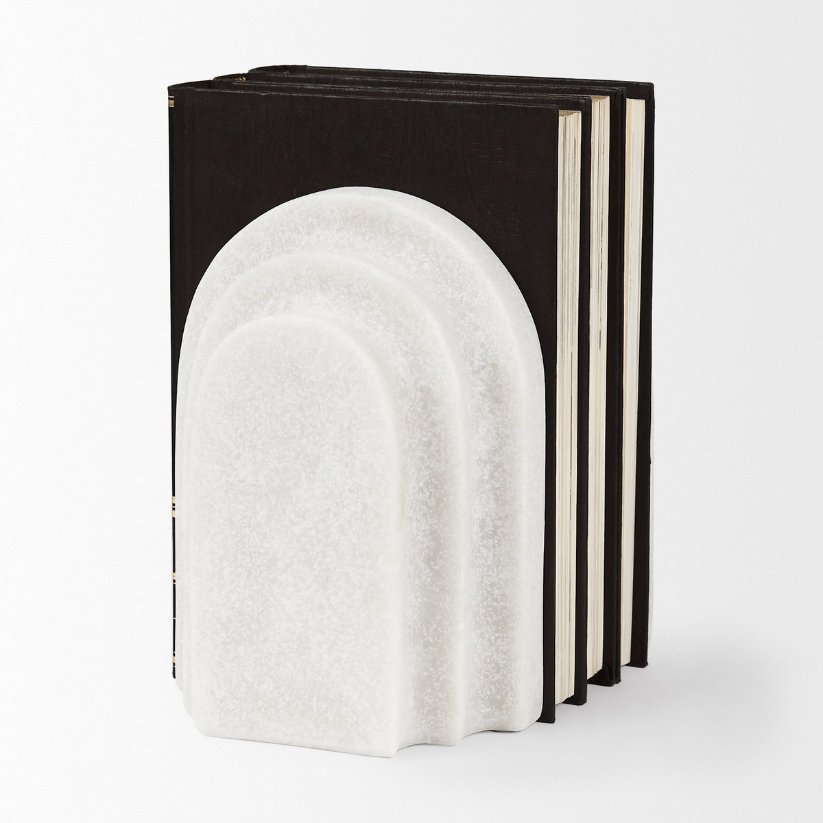 Empire Granite Resin Arc Book End Set, Bookend by Mercana, 14.57" length x 4.92" width x 10.24" height View 7