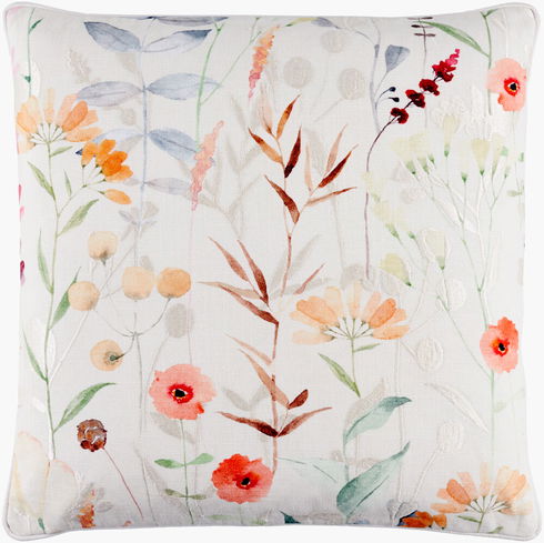 Painterly Florals Accent Pillow
