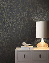 Luminous Branches Black & Gold Wallpaper thumbnail 2