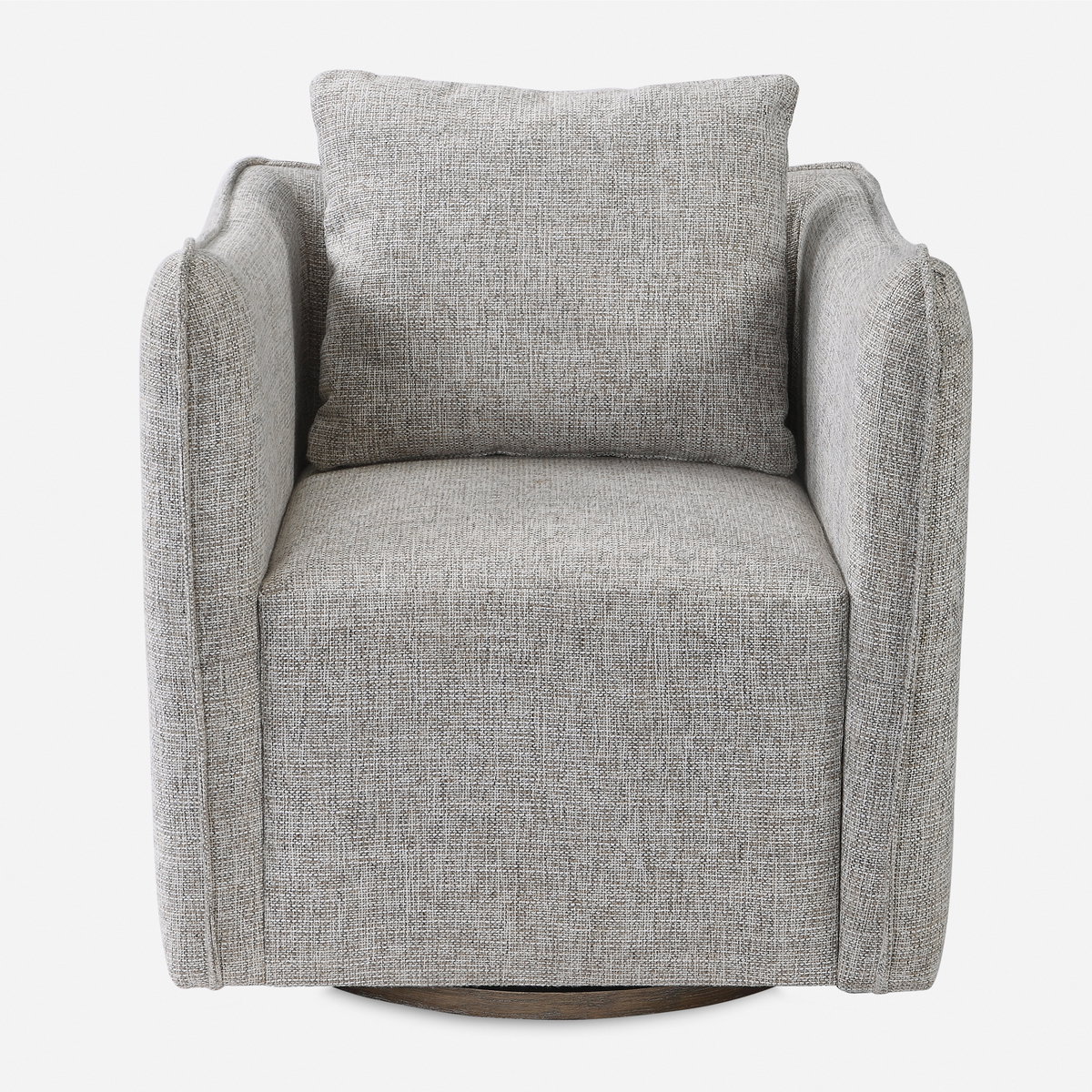 Corben Gray Swivel Chair, Furniture by Uttermost, 30" width x 30" height x 30" depth View 1