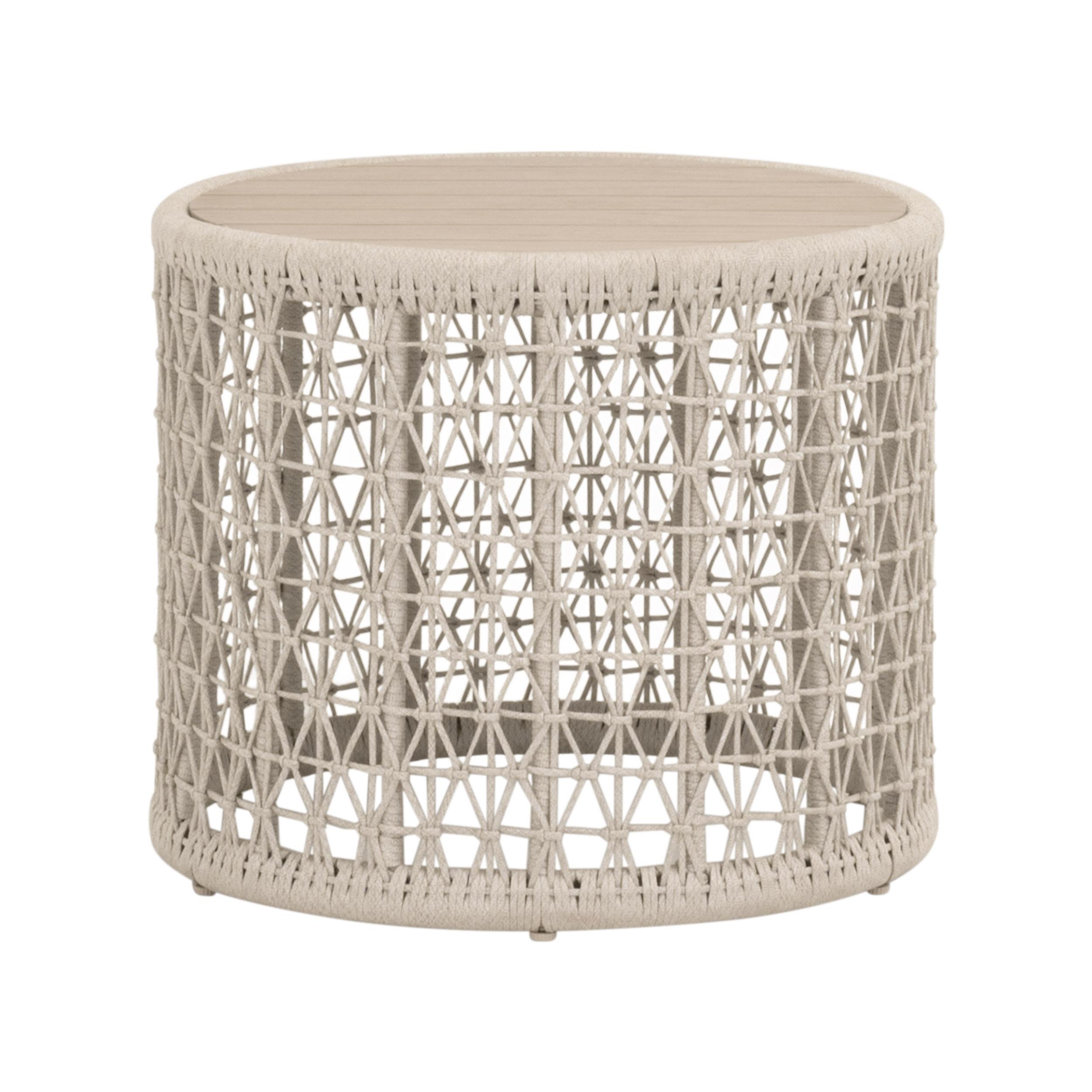 Knit Outdoor Round End Table, Side & End Table by Essentials for Living, 24" width x 20" height x 24" depth View 2