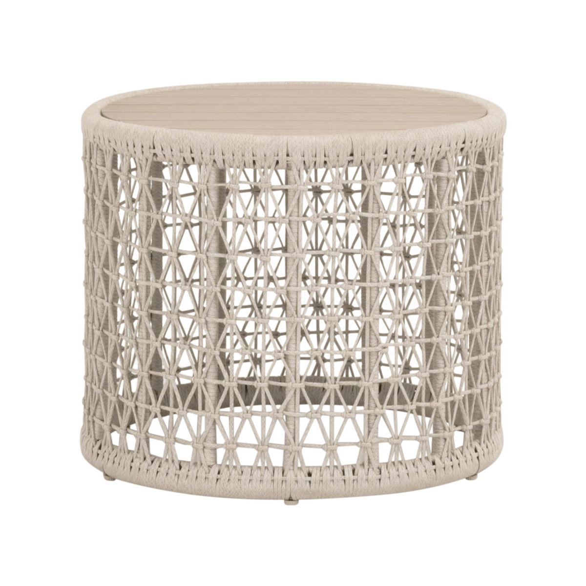 Knit Outdoor Round End Table, Side & End Table by Essentials for Living, 24" width x 20" height x 24" depth View 2