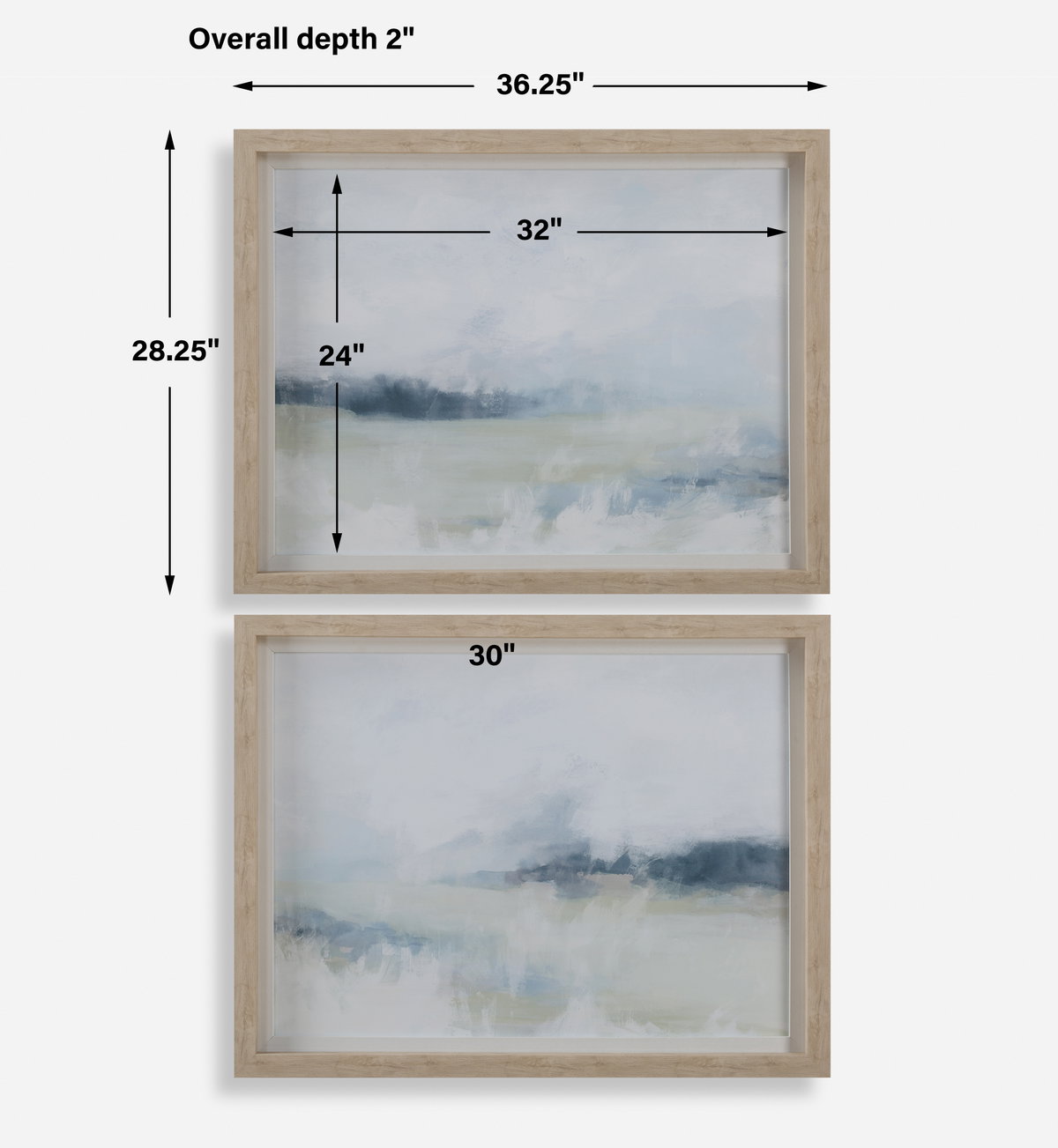 Breezy Vista Framed Prints Set/2, Art by Uttermost, 36.25" width x 28.25" height x 2" depth View 3