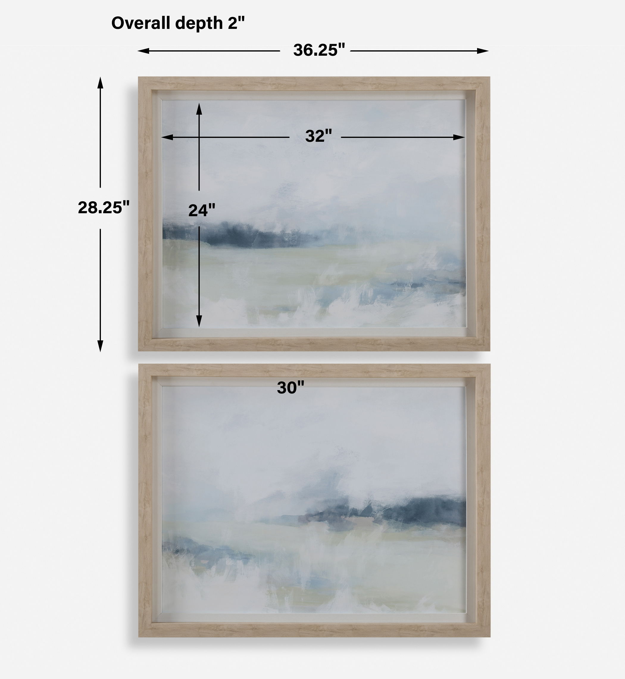Breezy Vista Framed Prints Set/2, Painting by Uttermost, 36.25" width x 28.25" height x 2" depth View 3