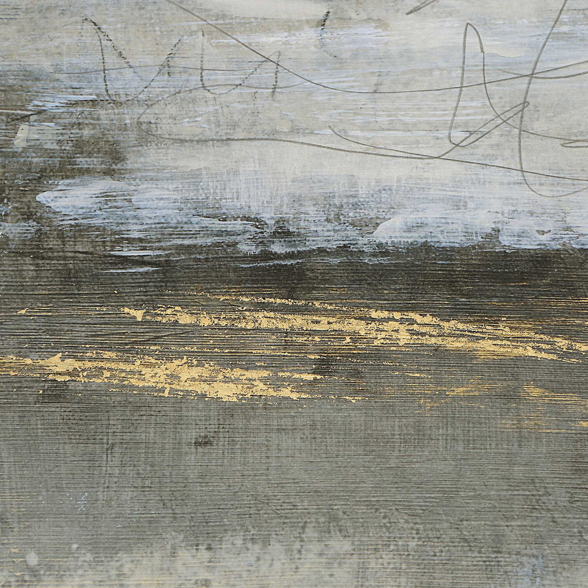 Gilt Misty Landscape Framed Print, Art by Uttermost, 48.25" width x 32.25" height x 1.57" depth View 7