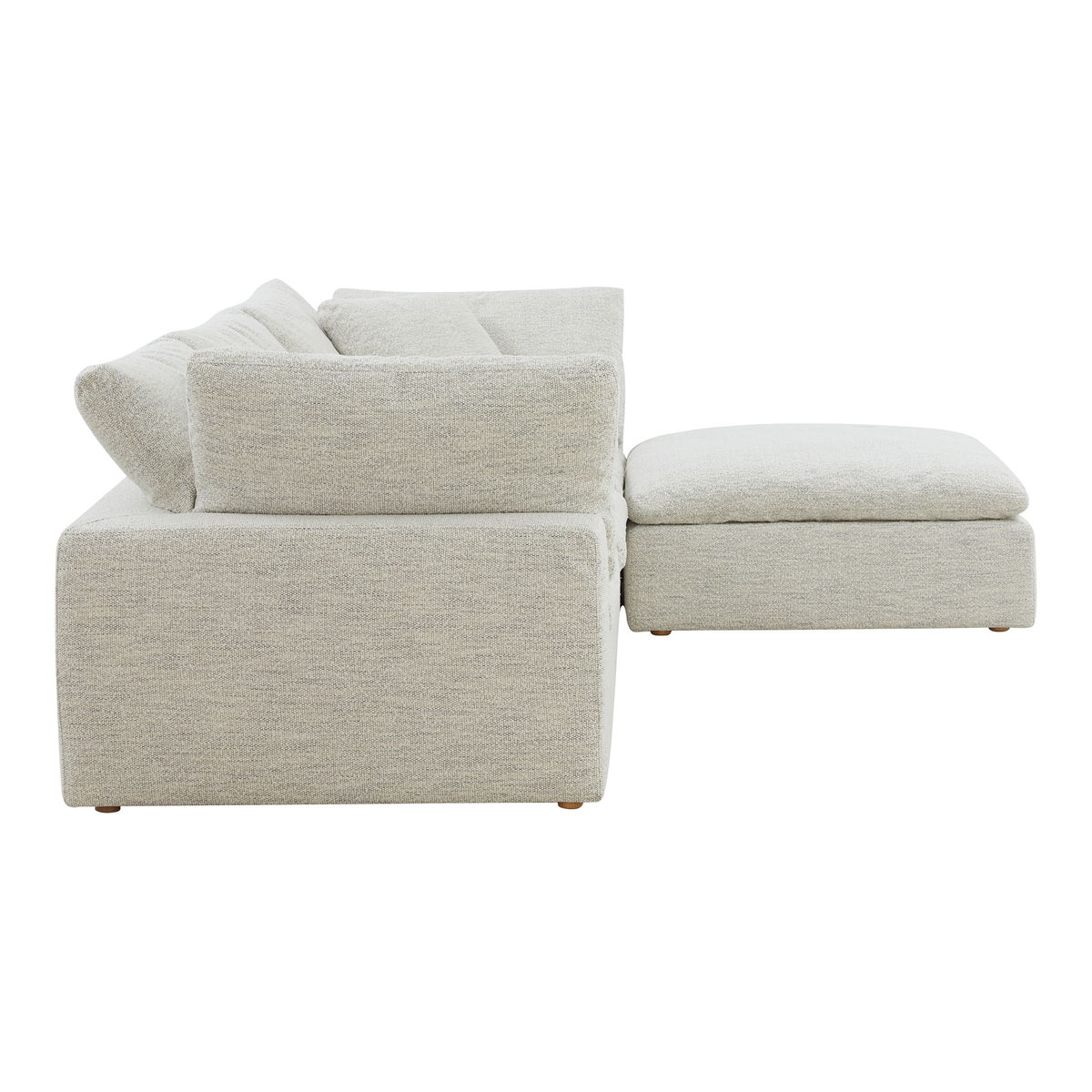 Clay Lounge Modular Sectional Coastside Sand, Sectional Sofa by Moe's Home, 133.5" width x 32" height x 89" depth View 3