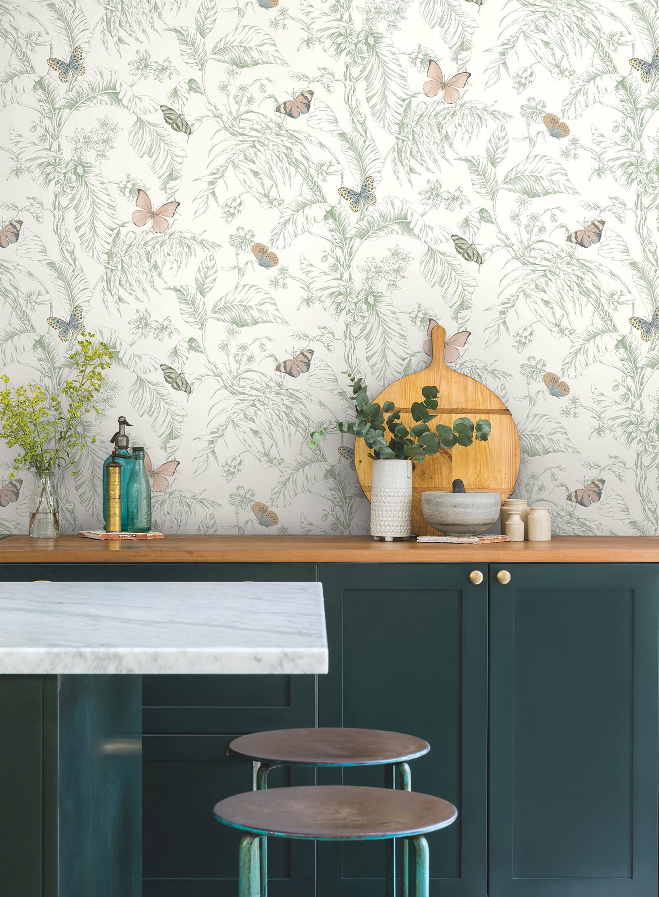 Papillon Blush Wallpaper, by York Wall, 27' length x 2'3" width x 0.02" depth View 2