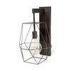 Cordova 12x19 Gray Metal Hanging Bulb Caged Wall Sconce thumbnail 0