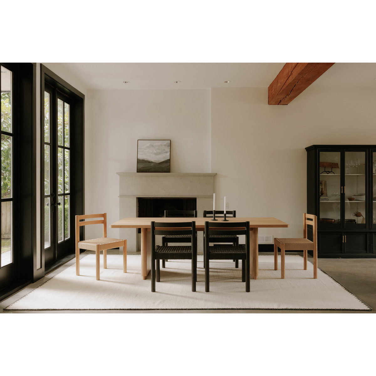 Round Off Small Dining Table Natural Oak, by Moe's Home, 88" width x 29" height x 39" depth View 7