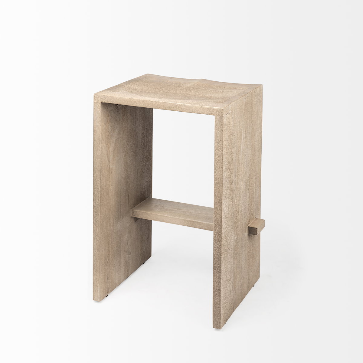 Aida 26' Seat Height Light Gray Wood Counter Stool, Counter & Bar Stool by Mercana, 18.5" length x 14" width x 26" height View 9