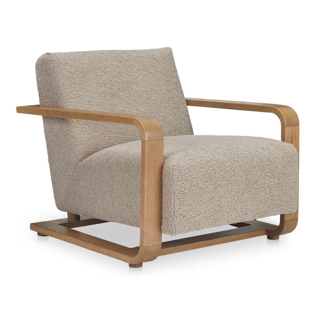 Eckersley Lounge Chair Beige Faux Shearling, Accent Chair by Moe's Home, 29.5" width x 29" height x 36" depth View 2