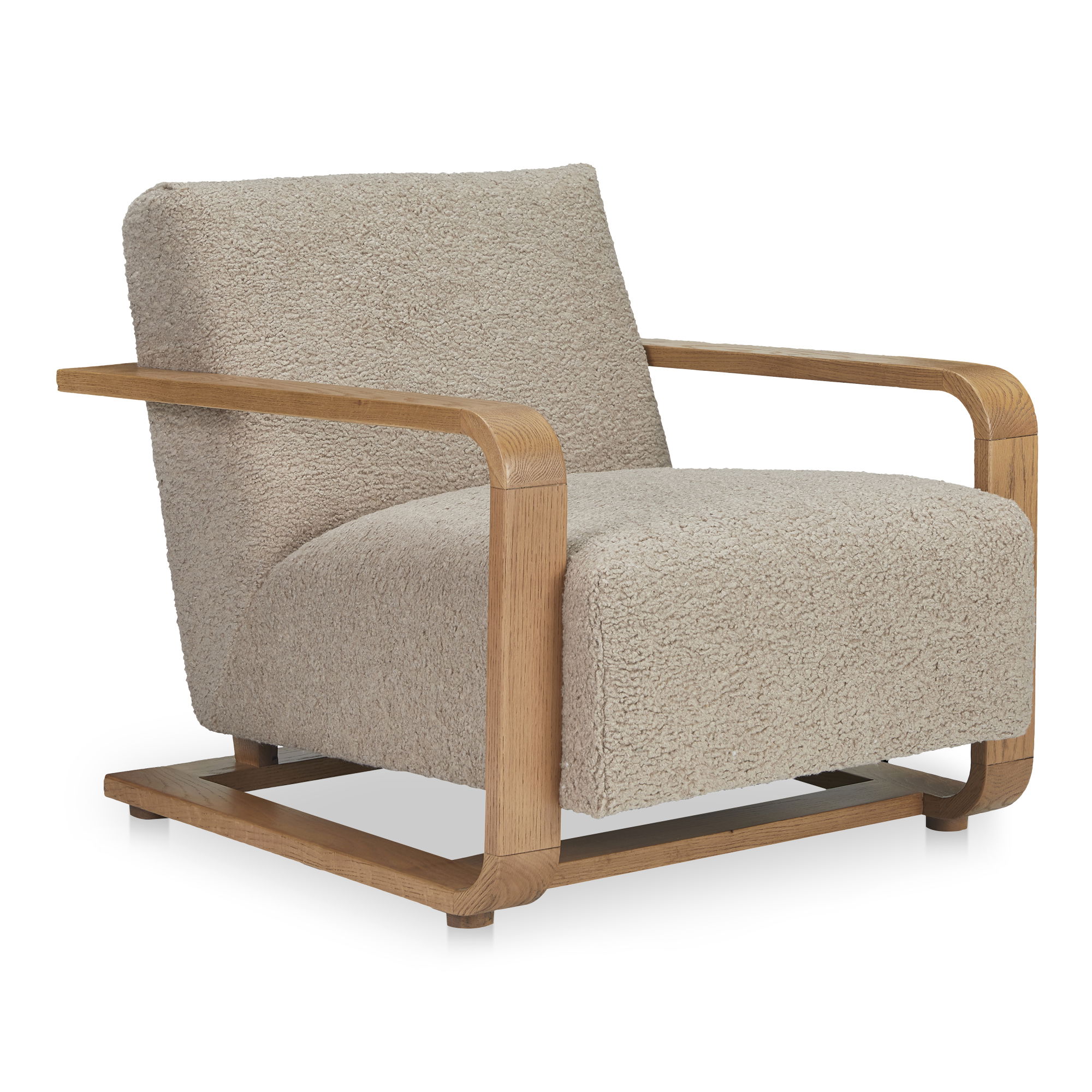 Eckersley Lounge Chair Beige Faux Shearling large image 