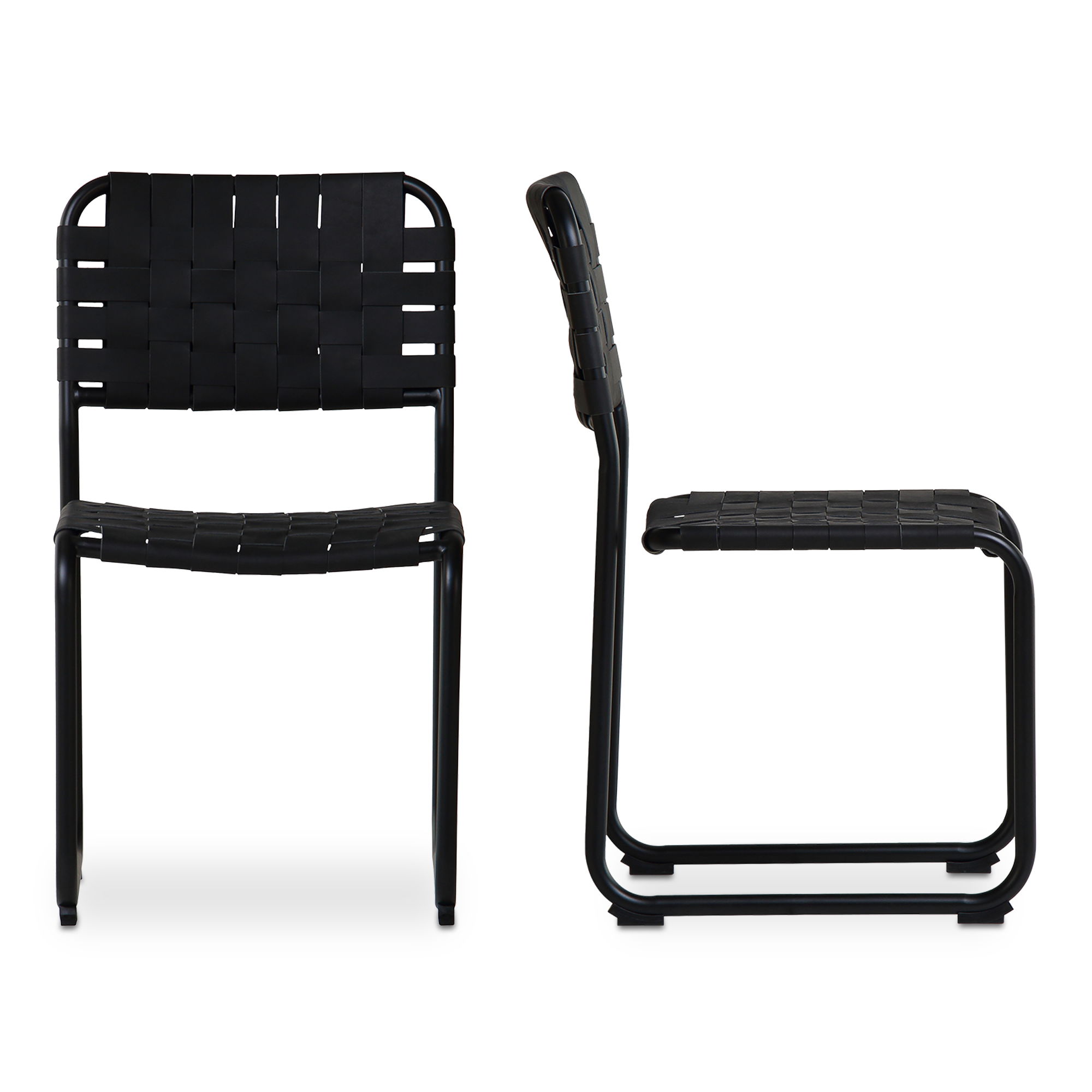 Moma Dining Chair Black Leather- Set Of Two large image 