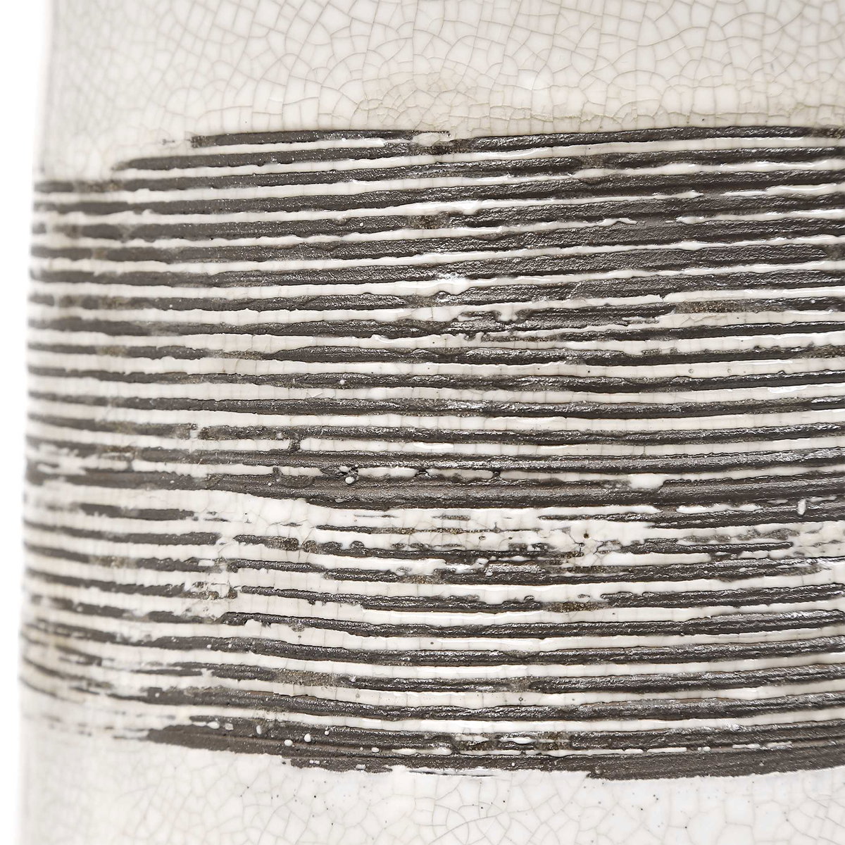 Comanche White Crackle Table Lamp, by Uttermost, 15" width x 26.5" height x 15" depth View 6