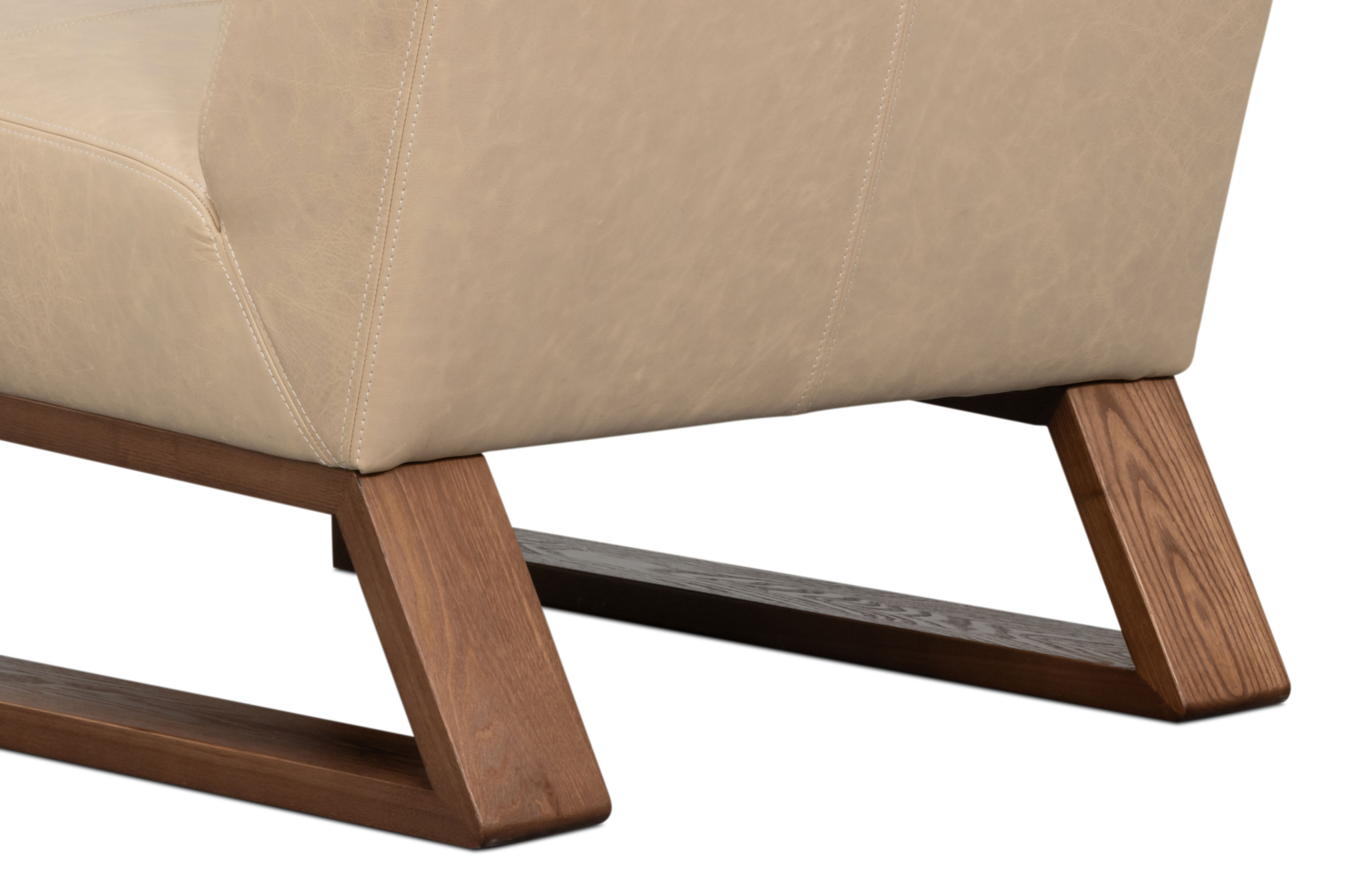 Wylam Leather Chair Cappucino White, Seating by Sarreid, 28" length x 36" width x 34" height View 4