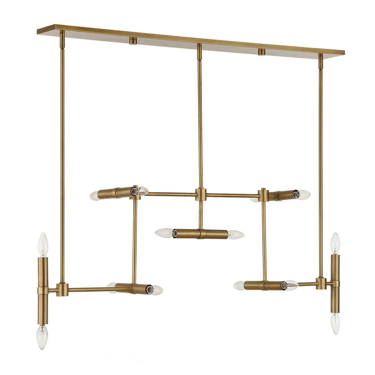 Cadre 14 Light Modern Linear Pendant, by Uttermost, 46" width x 19" height x 8" depth View 4