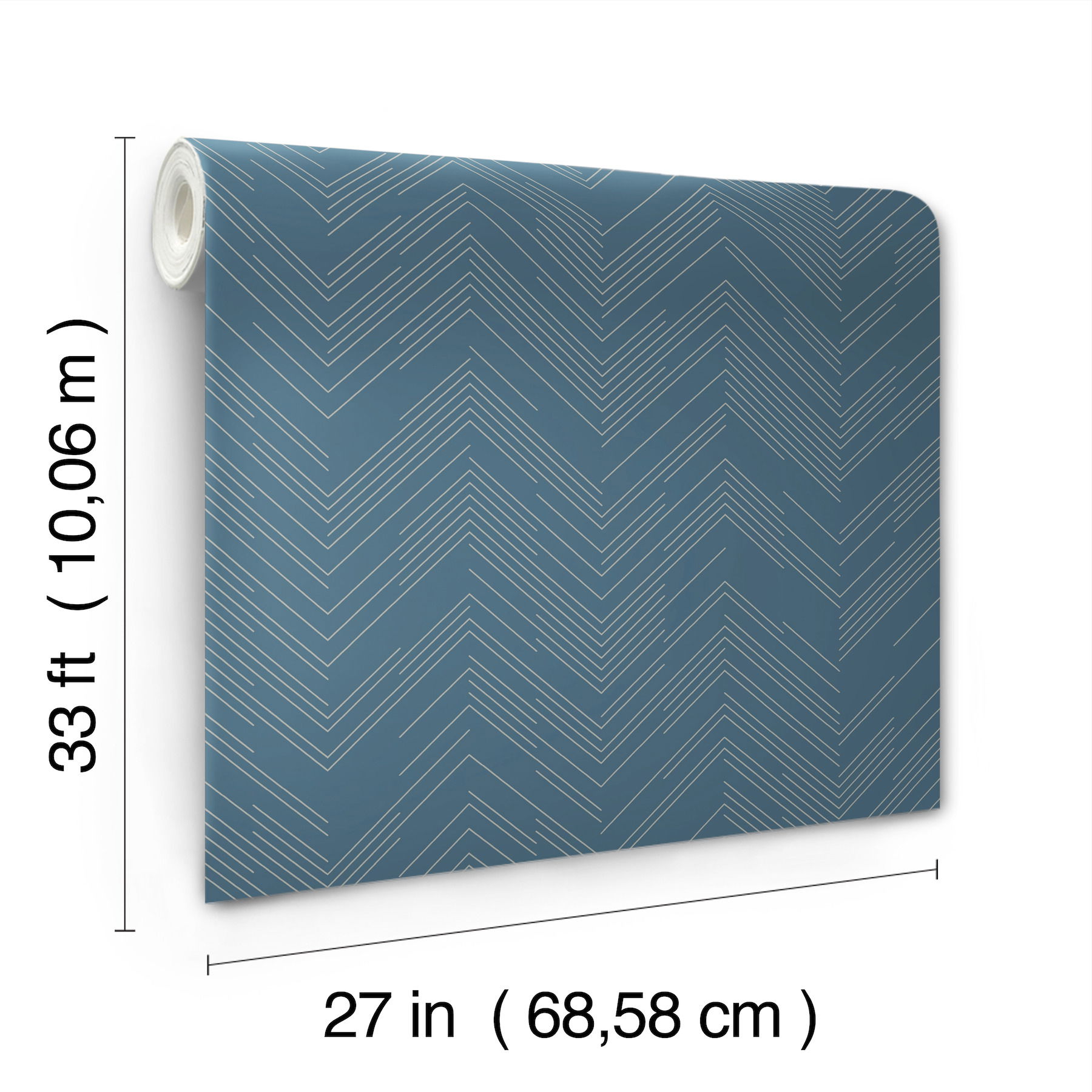 Polished Chevron Blue & Silver Wallpaper large image 