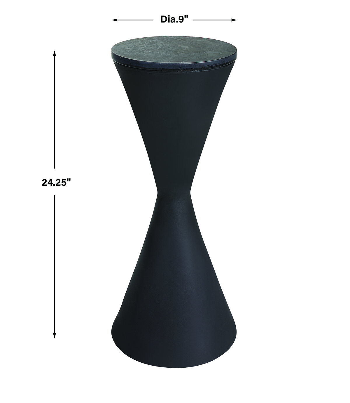 Time's Up Hourglass Shaped Drink Table, Side & End Table by Uttermost, 9" width x 24.25" height x 9" depth View 3