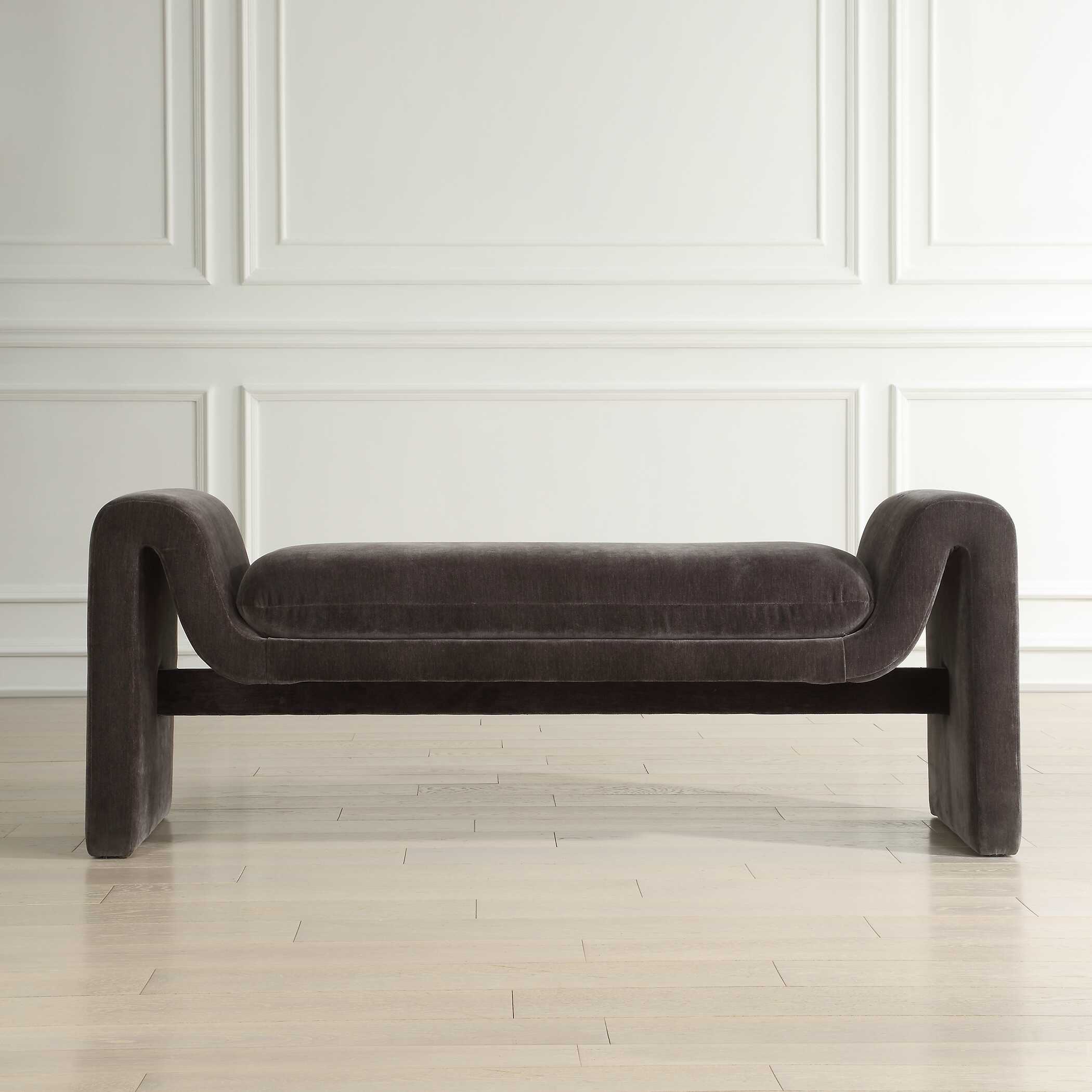 Manson Modern Charcoal Bench, Furniture by Uttermost, 60" width x 23.5" height x 19" depth View 4