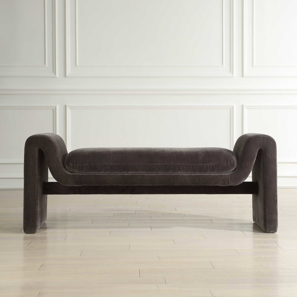 Manson Modern Charcoal Bench, Furniture by Uttermost, 60" width x 23.5" height x 19" depth View 4