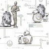 Star Wars: The Rise of Skywalker, Droids! Black & White Wallpaper, by York Wall, 33' length x 1'8.5" width x 0.02" depth thumbnail 1