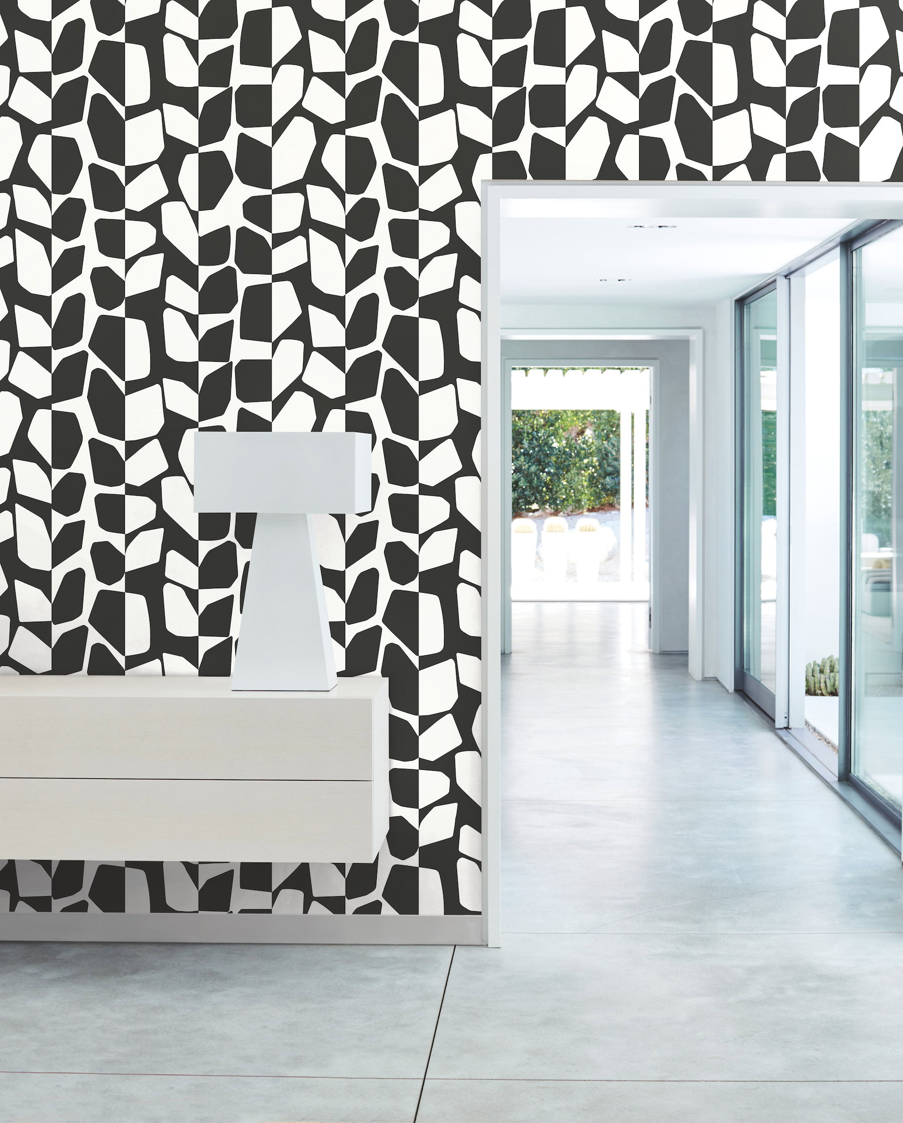 Primitive Vines Black & White Wallpaper, by York Wall, 27' length x 2'3" width x 0.02" depth View 2