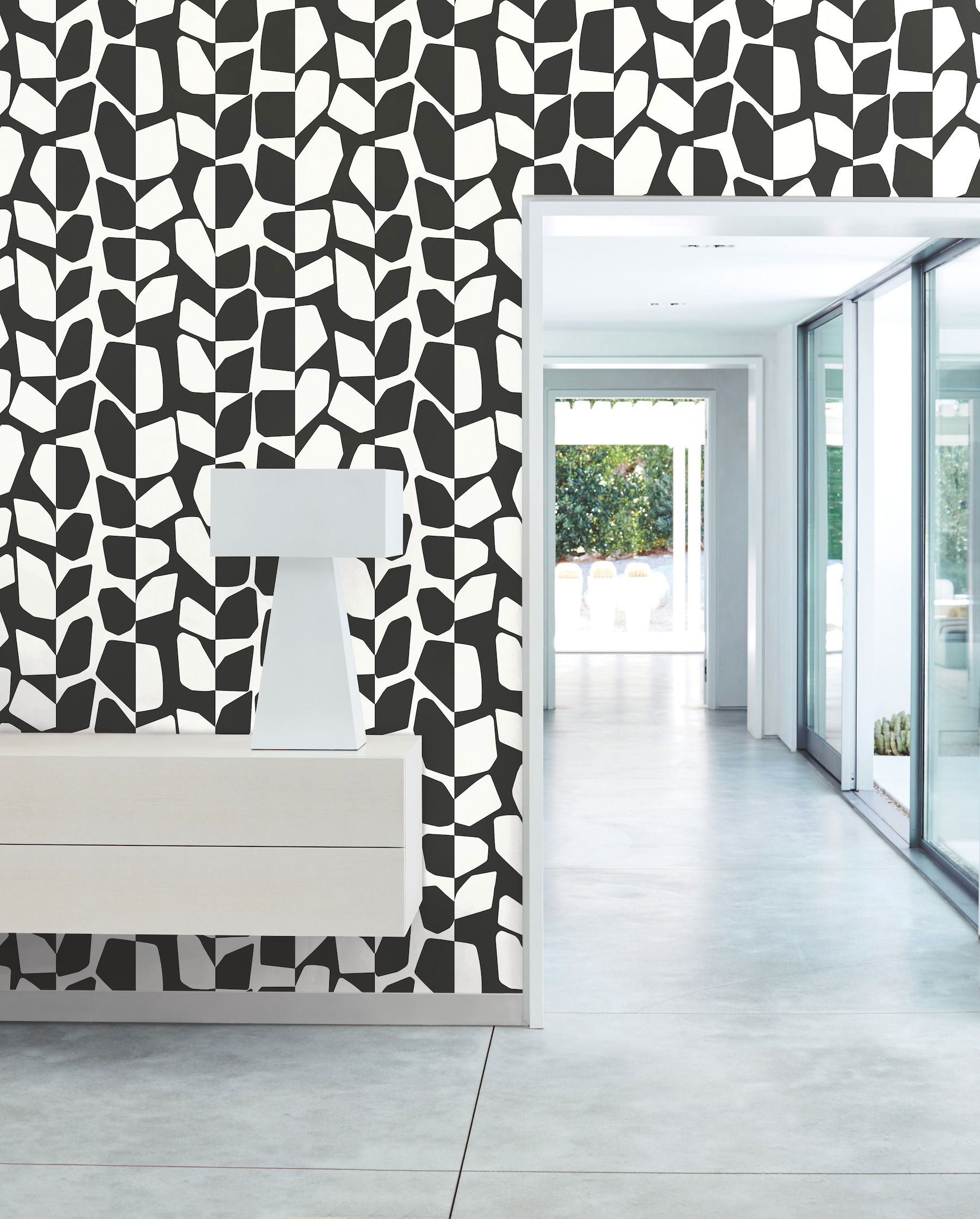 Primitive Vines Black & White Wallpaper large image 