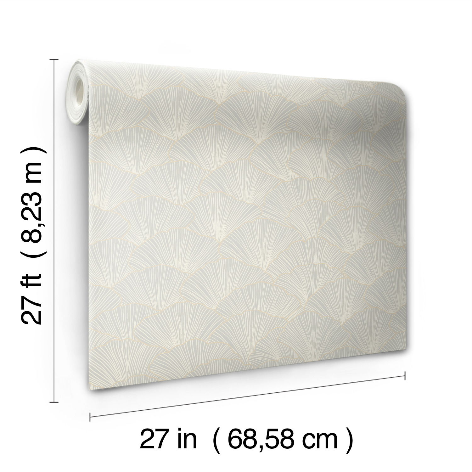 Luminous Gingko Grey Wallpaper large image 