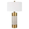 Adelia Ivory & Brass Table Lamp, by Uttermost, 17" width x 30.5" height x 17" depth thumbnail 5
