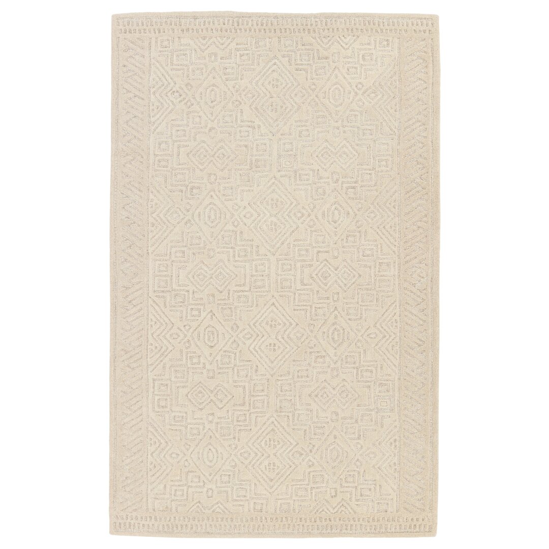 Oriental Handmade Tufted Wool Area Rug in Beige large image 