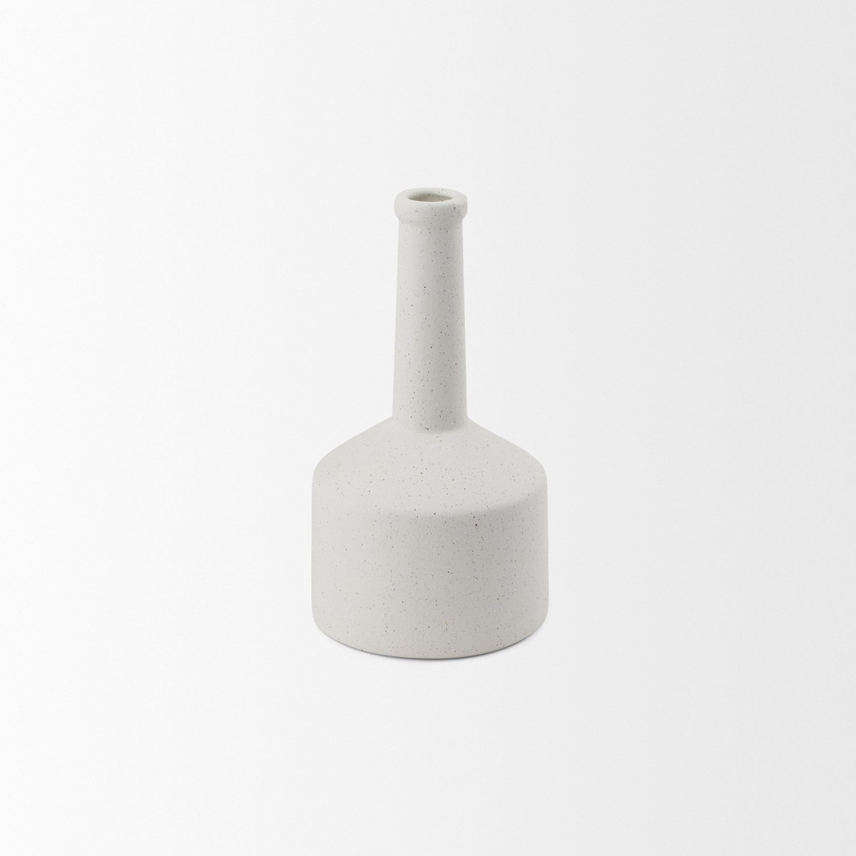 Burton 10.8H Small White Ceramic Jug Vase, by Mercana, 4.92" length x 4.92" width x 9.25" height View 5