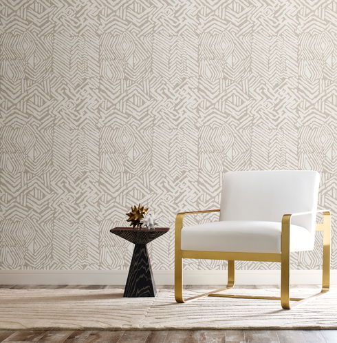 Tribal Print Tan Wallpaper