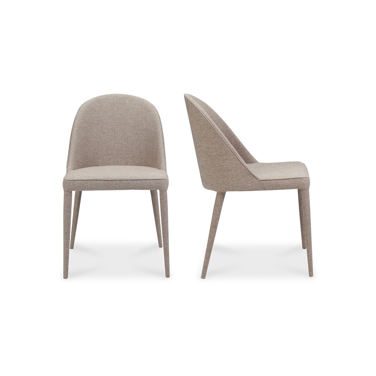 Burton Dining Chair Light Grey - Set Of Two, by Moe's Home, 19" width x 33" height x 22" depth View 1