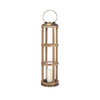 Andy I Large Natural Wood Cylindrical Lantern, Lighting by Mercana, 8.27" length x 8.27" width x 34.84" height thumbnail 1