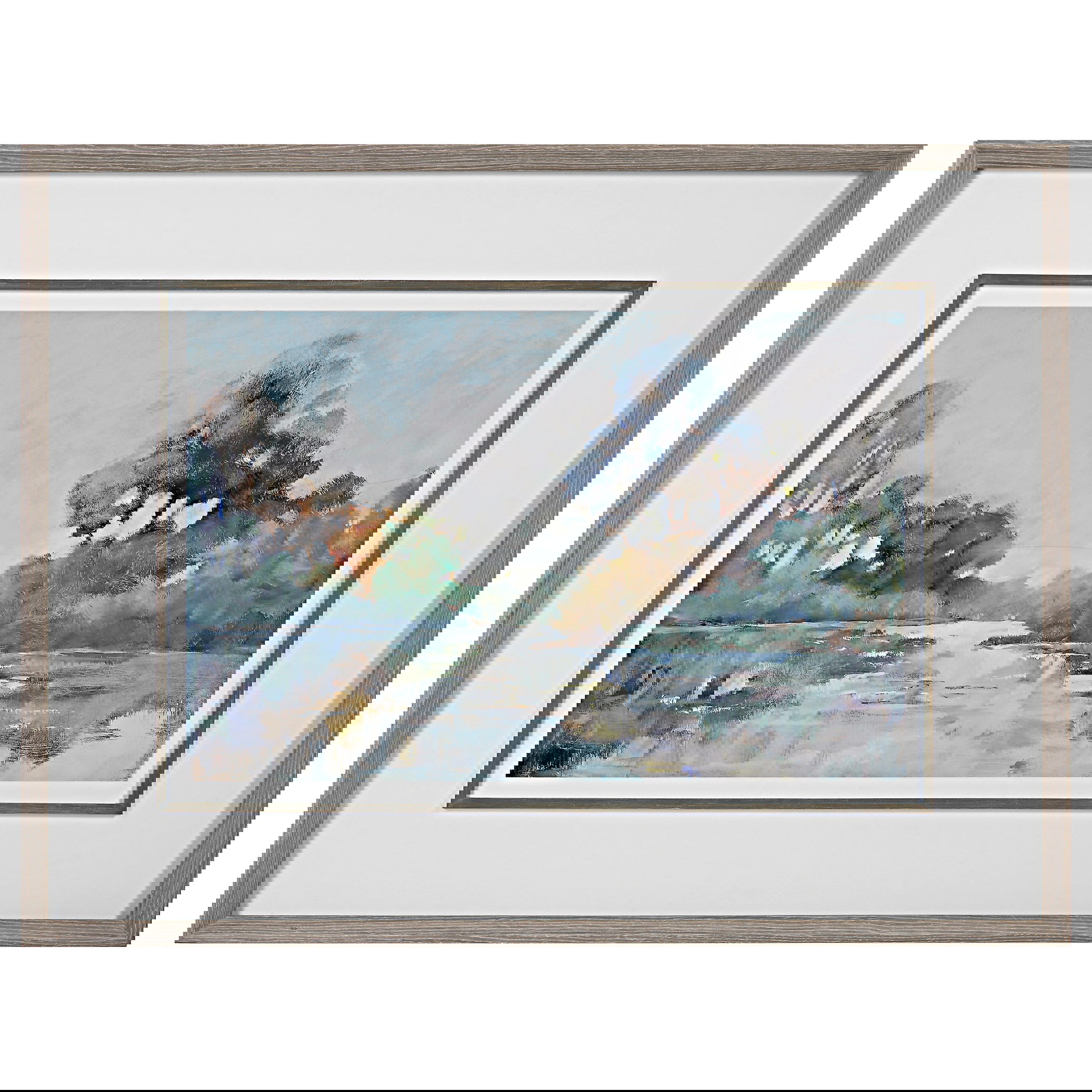 Morning Lake Watercolor Framed Print, Painting by Uttermost, 51.25" width x 39.25" height x 2" depth View 1