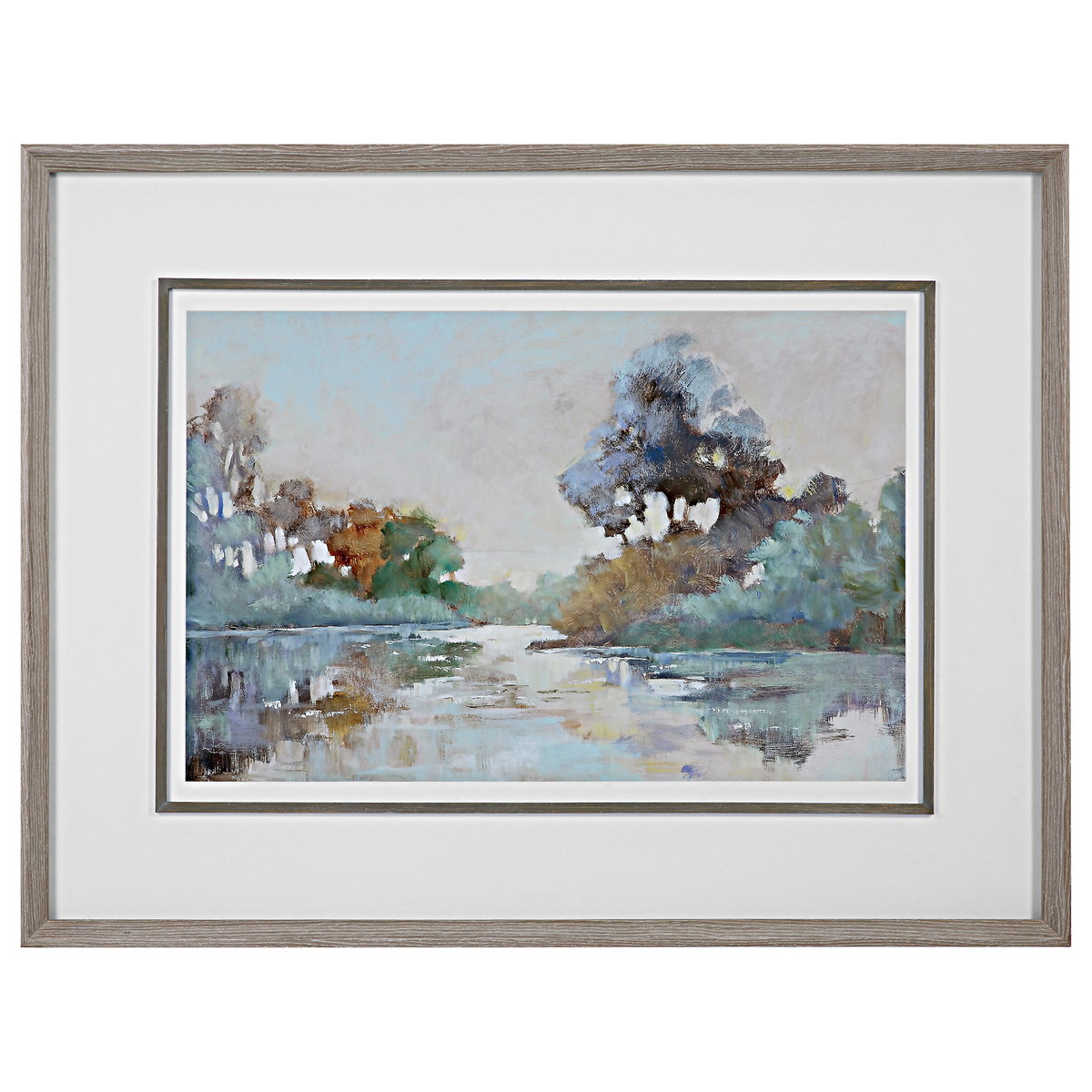 Morning Lake Watercolor Framed Print, Painting by Uttermost, 51.25" width x 39.25" height x 2" depth View 1