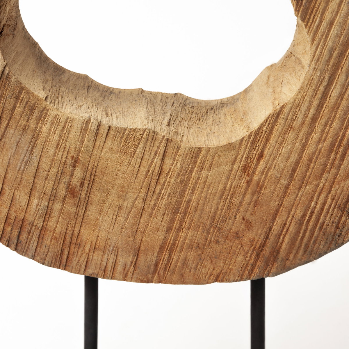 Ironwood II (Small) 13L x 4W Natural Wooden Circular Object, Decorative Object by Mercana, 12.6" length x 3.54" width x 18.75" height View 11